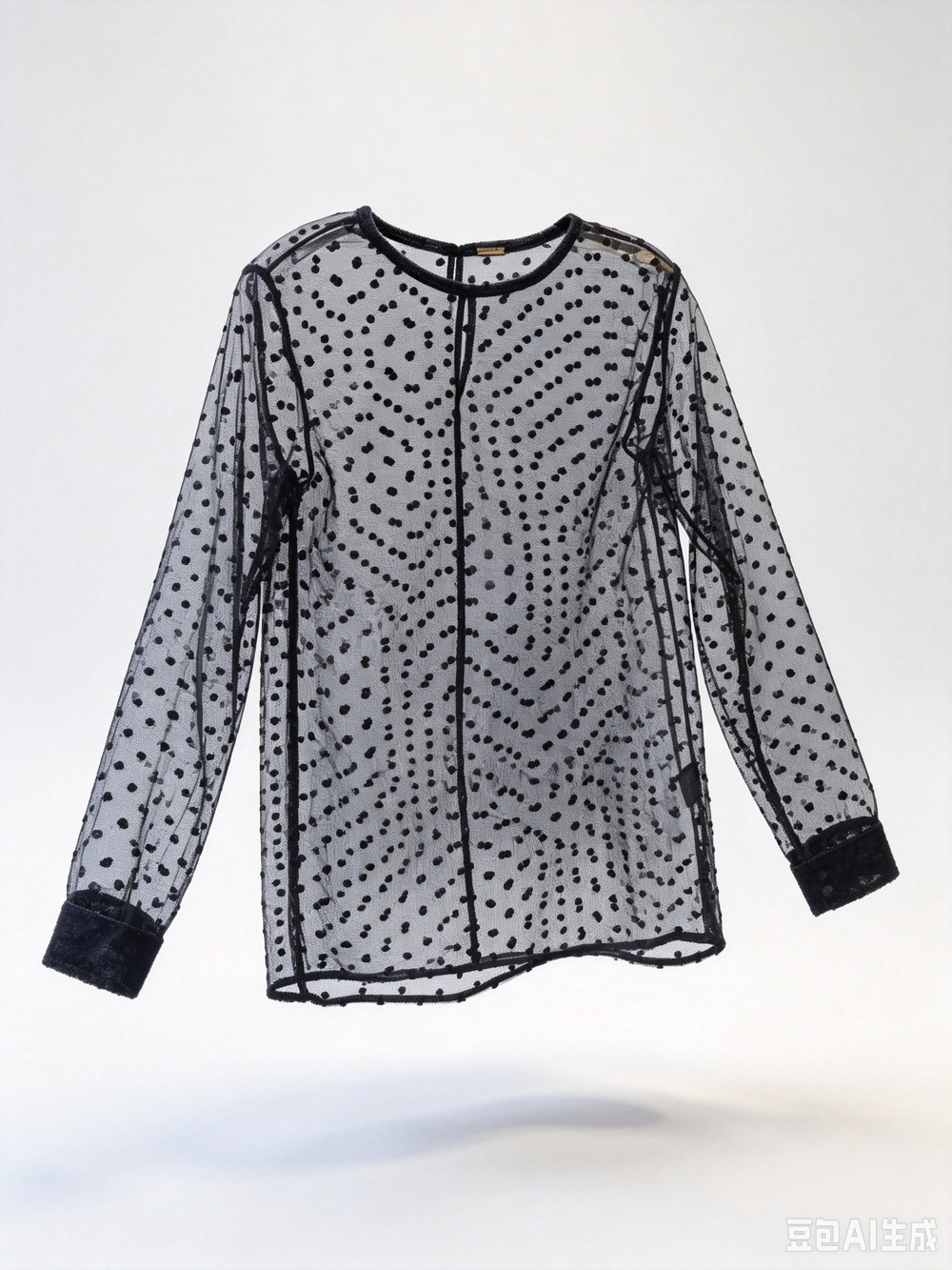 Dodo Bar Or black  semi-sheer mesh long sleeve
